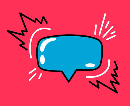 Empty colored speech bubble. Icon for communication and thoughts.Vector illustration.