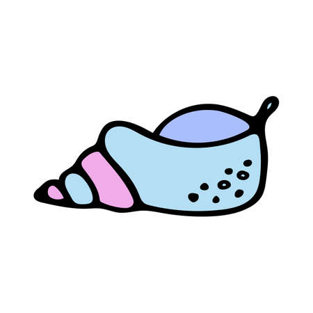 Vector illustration of a seashell. Hand drawn icon.のイラスト素材