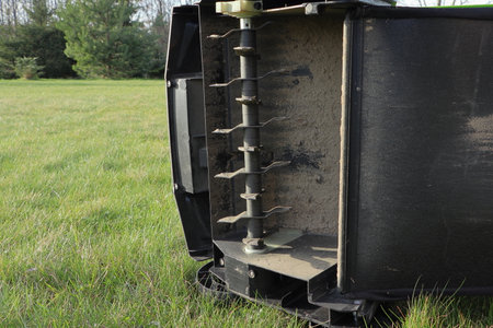 The lower part of the scarifier. Detail of scarifier blade. Improving lawn quality.の写真素材