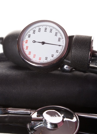 Blood pressure device over white backgroundの写真素材