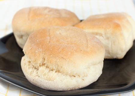close up of homemade bread on plateの写真素材