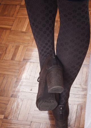woman feet in high heelsの写真素材