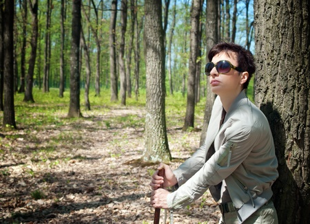 beautiful woman resting in the natureの写真素材