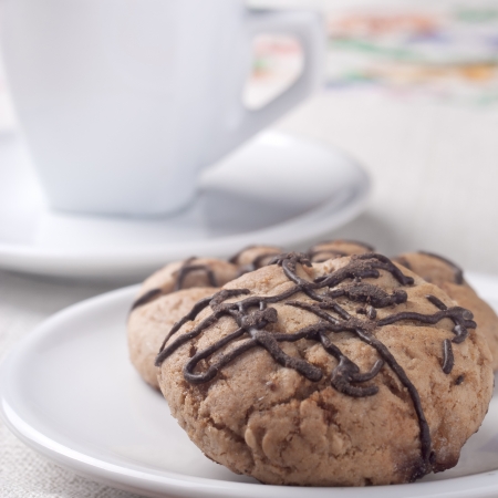 Chocolate Chip Cookie and cafeeの写真素材