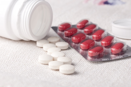 close up of Assorted pillsの写真素材