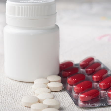 close up of Assorted pillsの写真素材