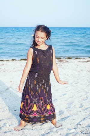 Summer little girl outdoor portrait,natural light onlyの写真素材