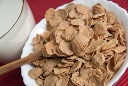 corn-flakes and milk close up photoの写真素材