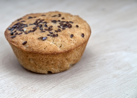 close up of corn bread on tableの写真素材