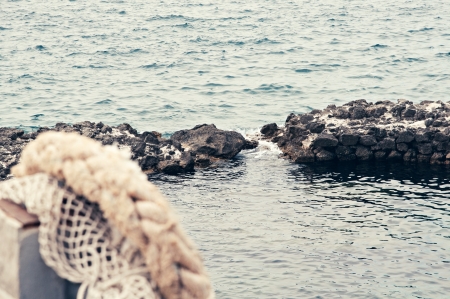 Rock in the sea near the coast of Evia island,Greece