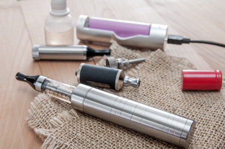 Advanced vaping device, E-cigarette in close upの写真素材