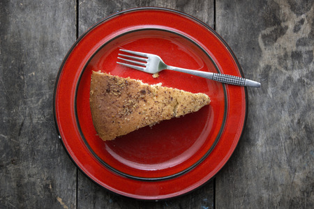 Apple Pie - Freshly Baked on wooden surface, close up