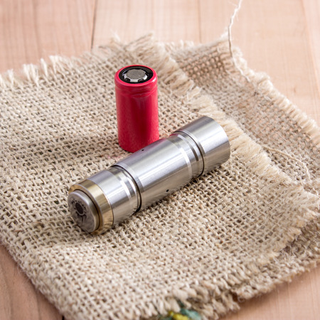 advanced vaping device, e-cigarette on tableの写真素材