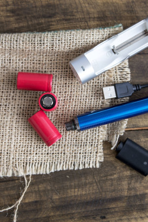Advanced vaping device, E-cigarette equipmen on tableの写真素材