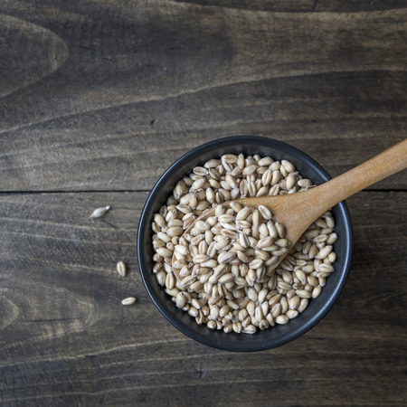 Wheat grain in the composition with cooking itemsの写真素材