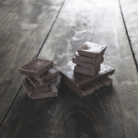 Organic  Chocolate Squares Stackedの写真素材