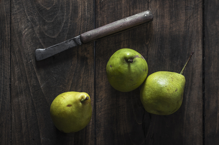 Healthy Organic Pears, from aboveの写真素材