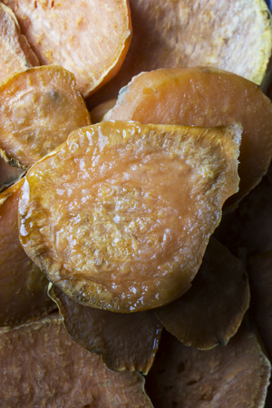 Homemade Cooked Sweet Potato in close upの写真素材