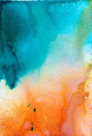 colorful watercolor stains and streaksの写真素材