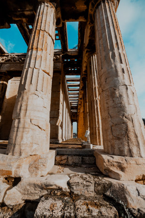 Ancient ruins of Acropolis in Greeceの写真素材