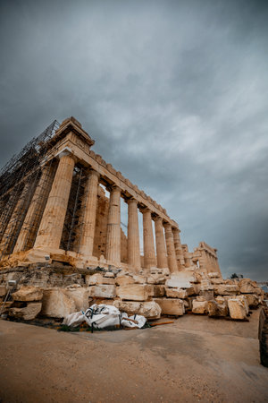 Ancient ruins of Acropolis in Greeceの写真素材