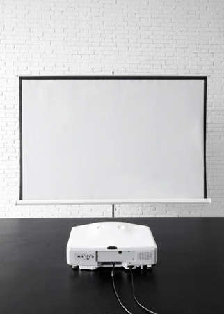 Blank projector canvas in the officeの写真素材