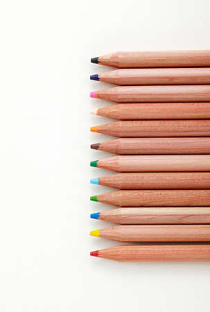 Closeup pencils on white backgroundの写真素材