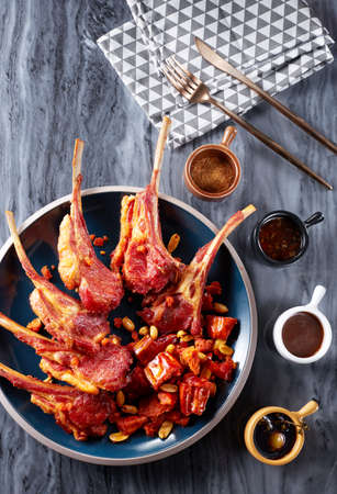 Delicious Chinese food, grilled lamb chopsの写真素材