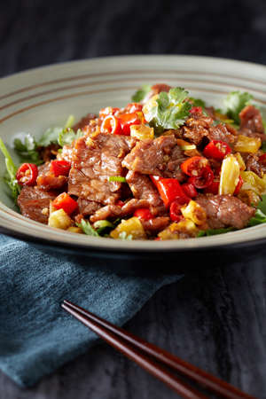 Delicious Chinese food, spicy fried beef