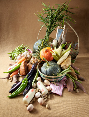 Chinese characteristics food on tableの写真素材