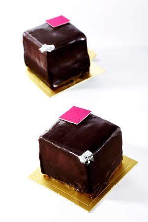 Closeup of fresh delicious chocolate cake