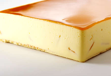 Closeup of orange mousse cake