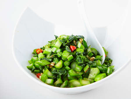 Thai spicy salad with cucumber, parsley and sesame