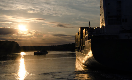 Evening on the channelの写真素材