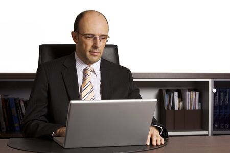 Businessman working on laptopの写真素材