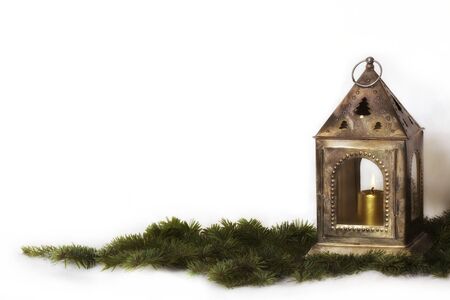Retro Christmas lanternの写真素材