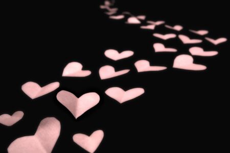 Pink paper hearts