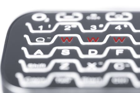 WWW letters highlighted in red on computer keyboard symbolizing the internet.の写真素材
