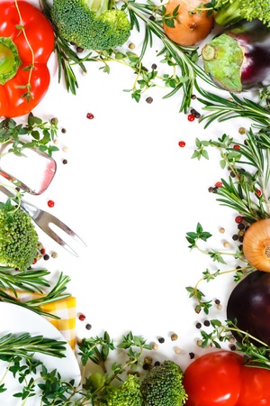 Beautiful fresh vegetable frame. Healthy food consept.の写真素材