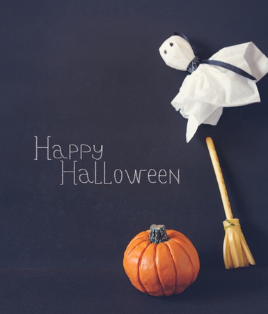 Halloween ghost lolly pop and pretzel stick cheese broom.の写真素材