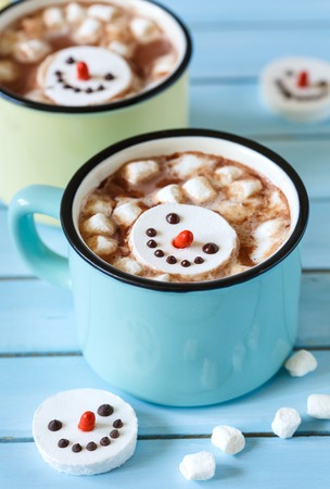 Sweet wintertimes drink hot chocolate with marshmallowの写真素材
