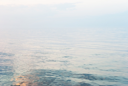 Lake Ladoga in sunset line, Leningrad oblast, Russiaの写真素材