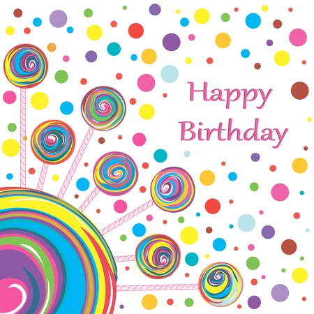lollipop birthday greeting cardのイラスト素材