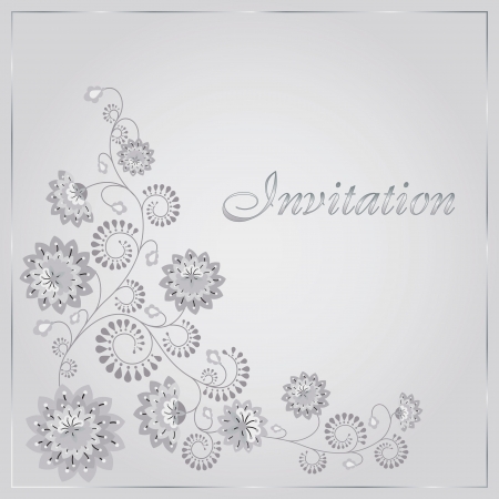 Beautiful invitation card with floral elements のイラスト素材