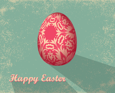Easter card with egg. Template for design textile, greeting cards, wrapping paper, packages, backgrounds. Vector illustration.のイラスト素材