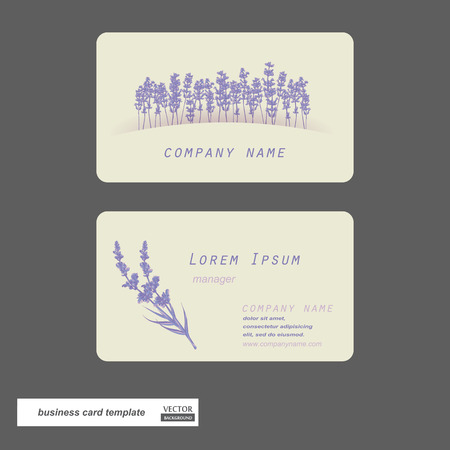 Business cards set. Lavender flower. Vector illustration.のイラスト素材