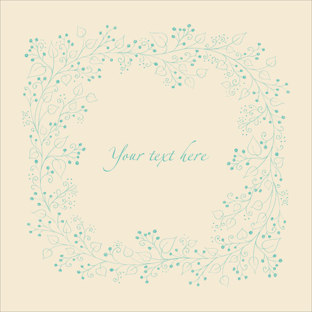 Wedding invitation card with floral elements. Vintage background. Vector illustration.のイラスト素材