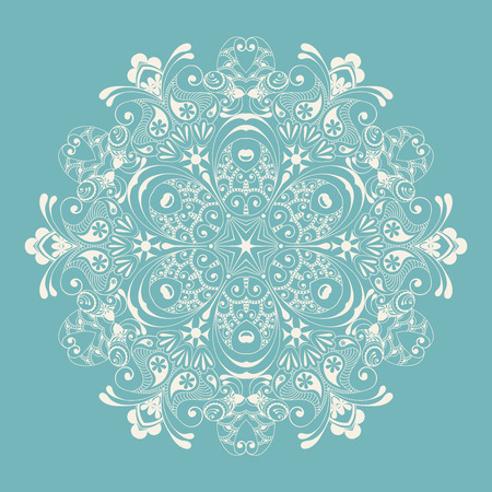 Circle ornament, ornamental round lace. Vector illustration.のイラスト素材