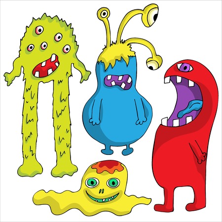 Set of Cute cartoon Monsters.のイラスト素材