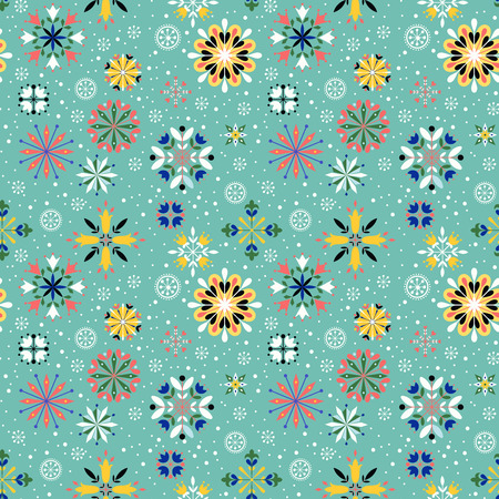 Floral Snowflake seamless pattern